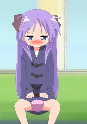 Kagami goes to shcool wearing diaper